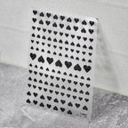 Colorful Love Heart Nail Art Stickers Valentines Black Hearts Adhesive Sticker Decals to2011