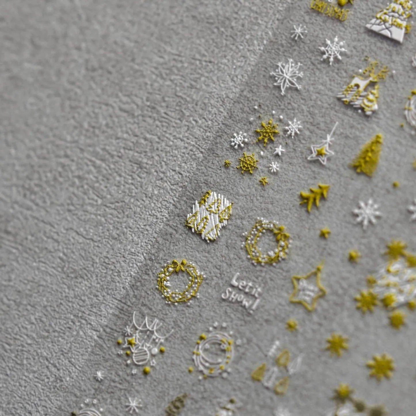 Christmas Nail Art Stickers Snowflake Snowman Adhesive Embossed Sticker Decals to2448