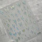 Metal Butterfly Nail Art Stickers Adhesive Embossed Butterfly Wings Sticker Decals to2559 laser silver