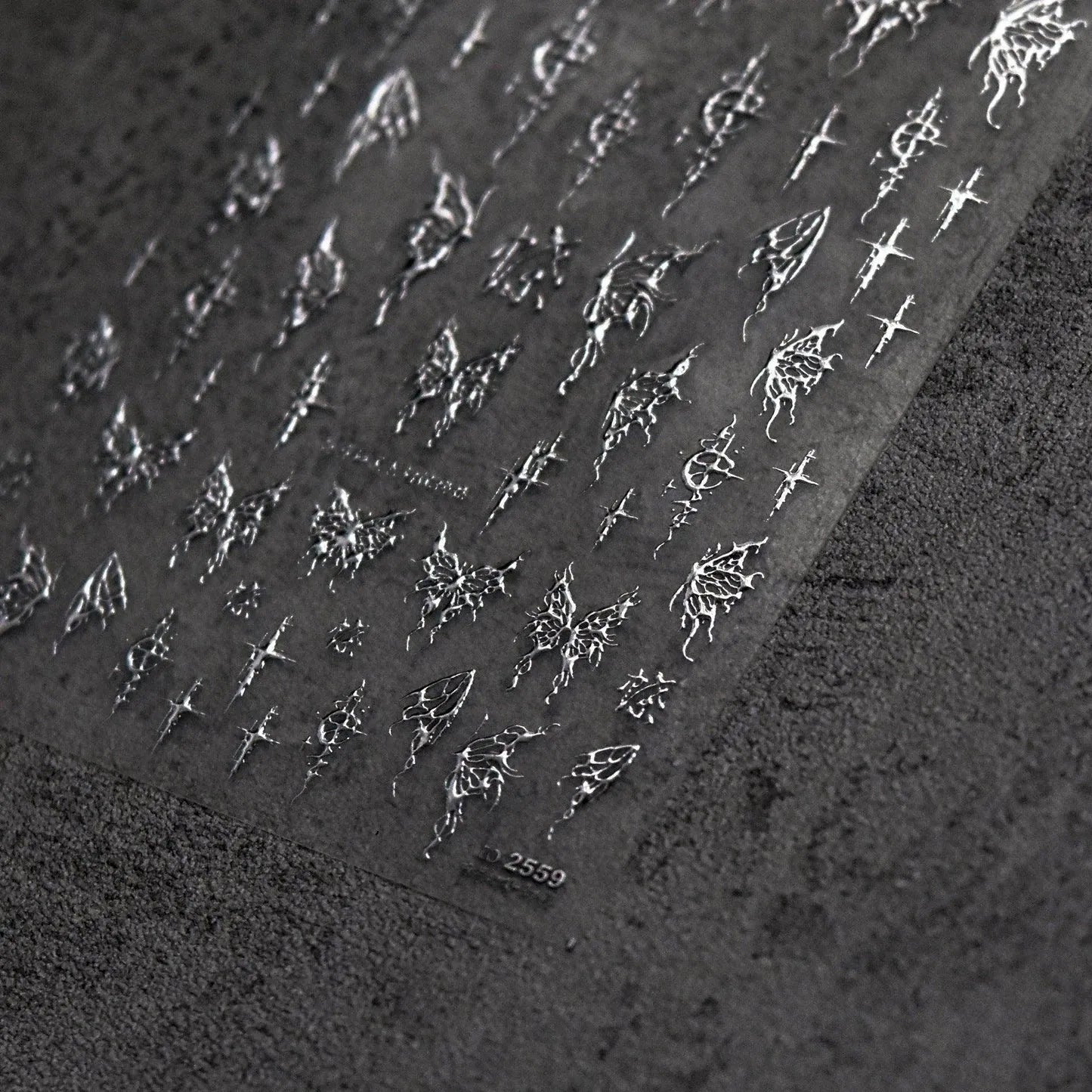 Metal Butterfly Nail Art Stickers Adhesive Embossed Butterfly Wings Sticker Decals to2559 silver