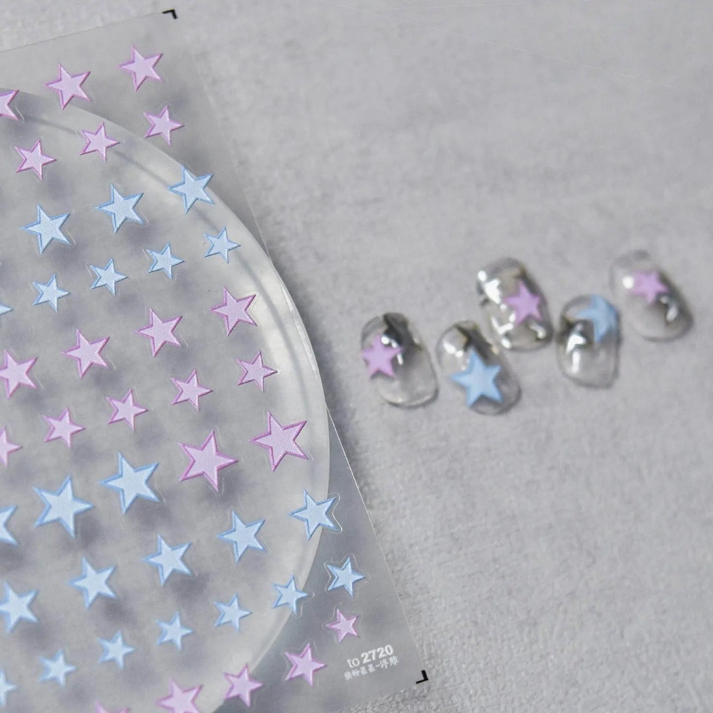 Colorful Star Nail Art Stickers Adhesive Stars Sticker Decals DIY Manicure Accessories to2720 embossed