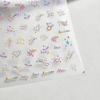 Rainbow Wish-star Nail Art Stickers 5D Embossed Love Heart Adhesive Sticker Decals Manicure Accessories to2775 embossed