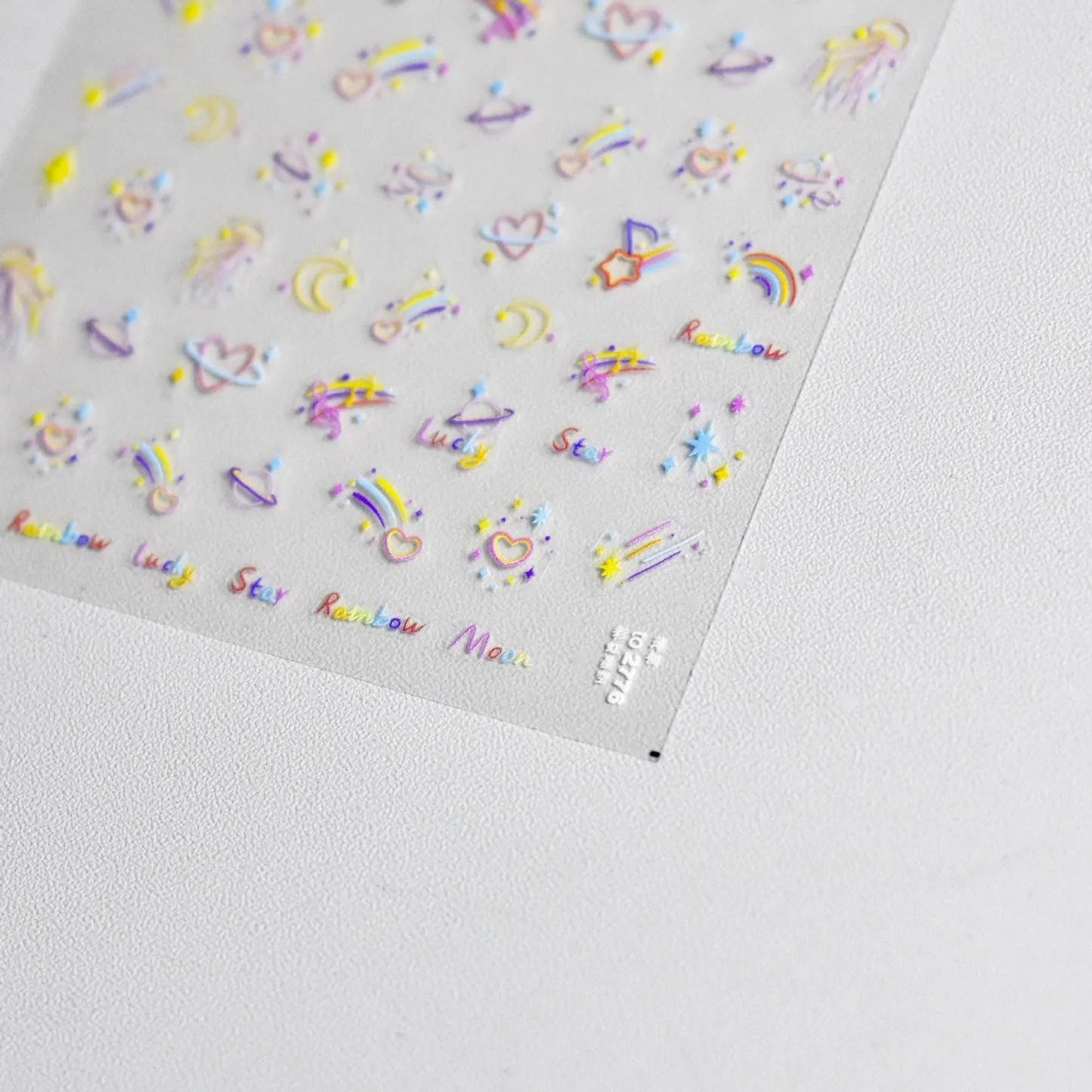 Rainbow Wish-star Nail Art Stickers 5D Embossed Love Heart Adhesive Sticker Decals Manicure Accessories to2776