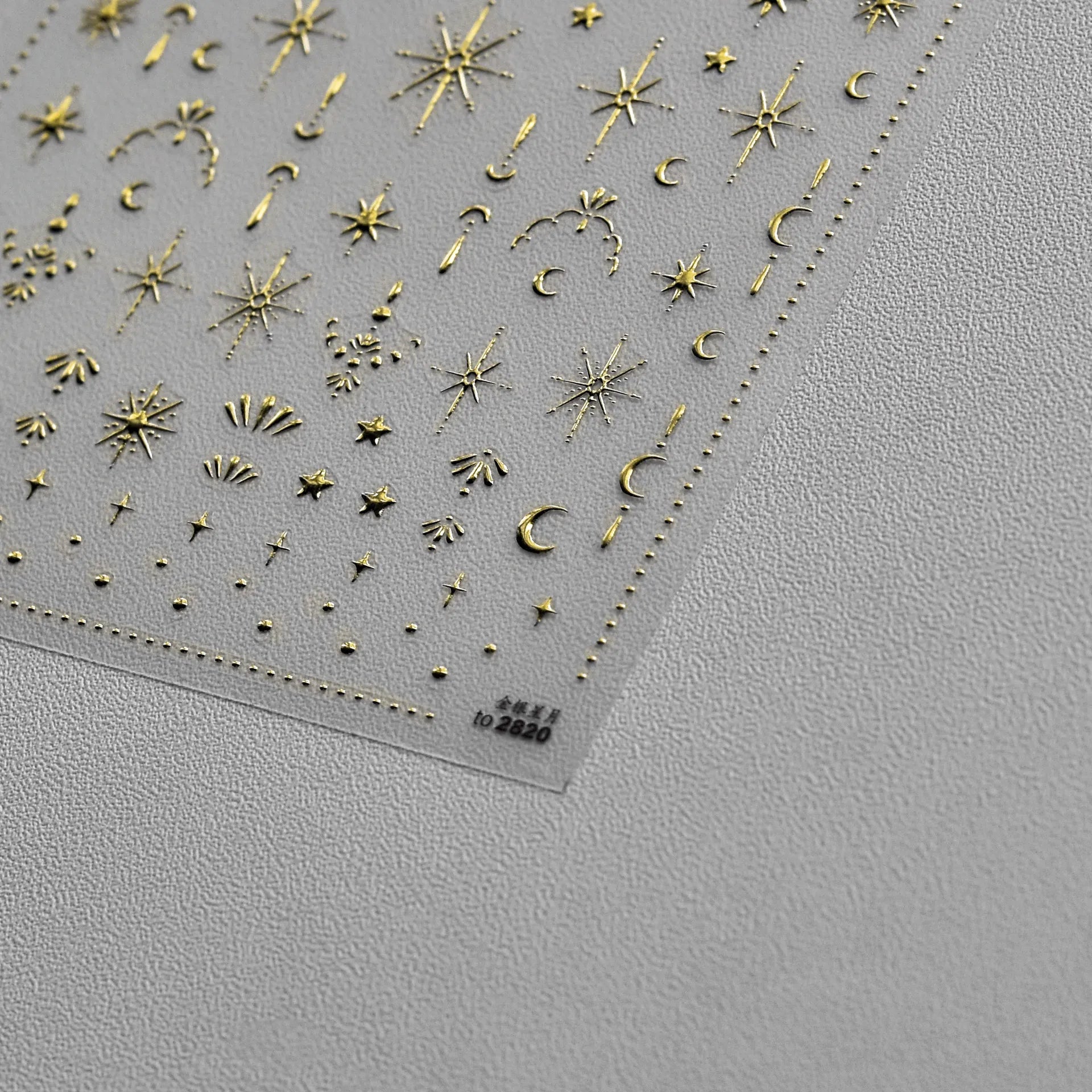 Celestial Star Moon Nail Stickers - Gold & Silver Minimalist Nail Art Decals to2820