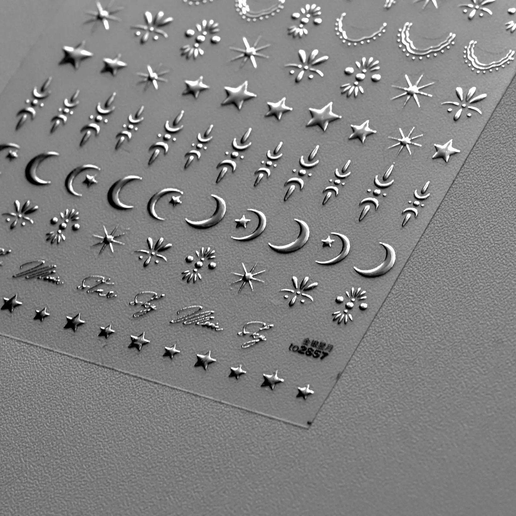 Celestial Star Moon Nail Stickers - Gold Silver Minimalist Decals 2857
