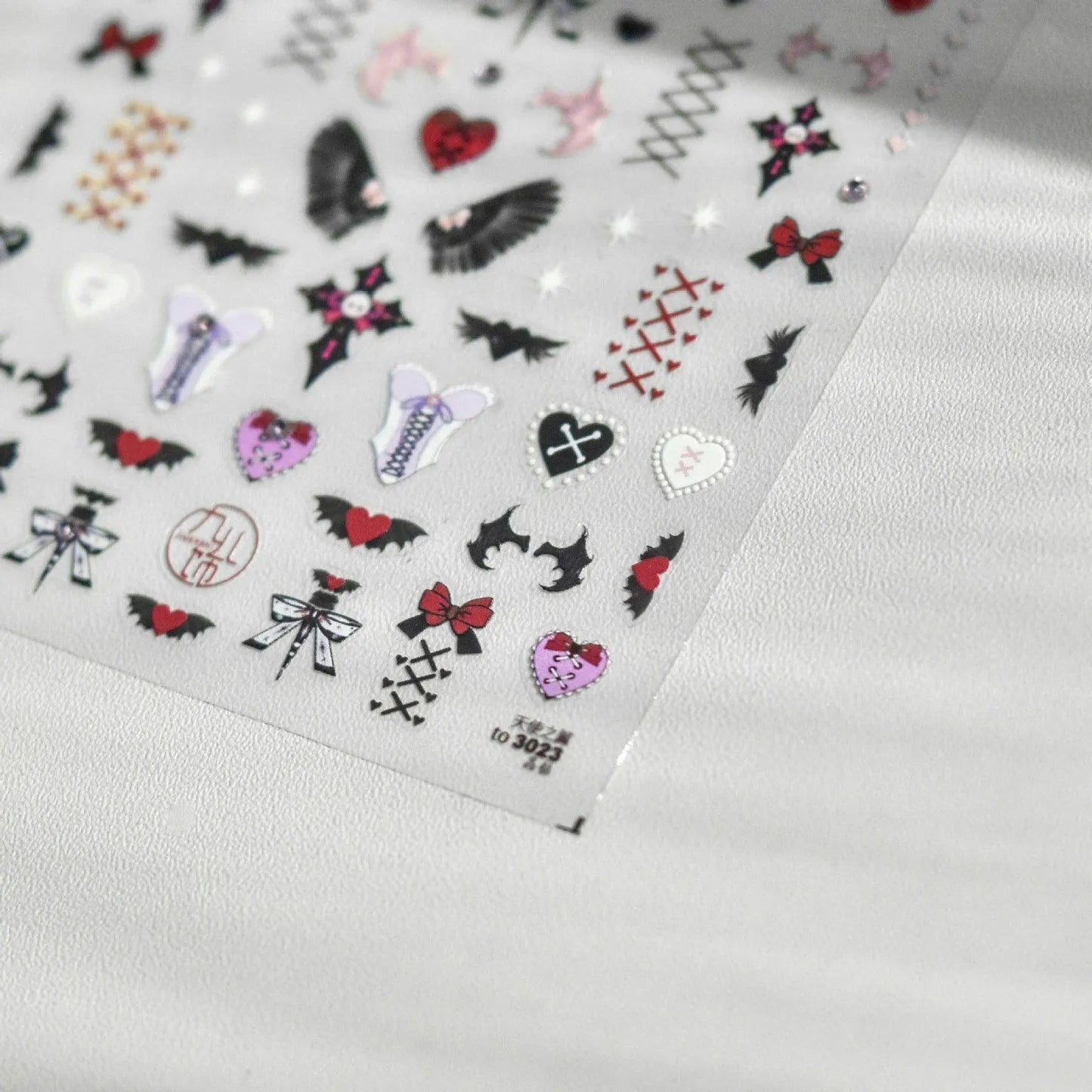 Angel Wings Nail Art Stickers Adhesive Embossed Devil Sticker Decals to3023
