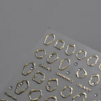 Gold Silver Circle Nail Art Stickers Metal Effect Adhesive Embossed Sticker Decals Gold to3030 