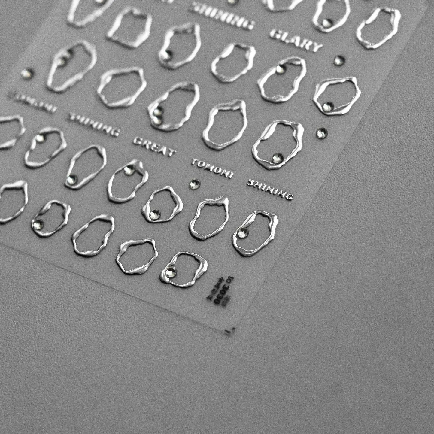 Gold Silver Circle Nail Art Stickers Metal Color Decals to3030