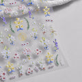 Lily Flower Nail Art Stickers Adhesive Embossed Wild Flowers Rose Sticker Decals to3039
