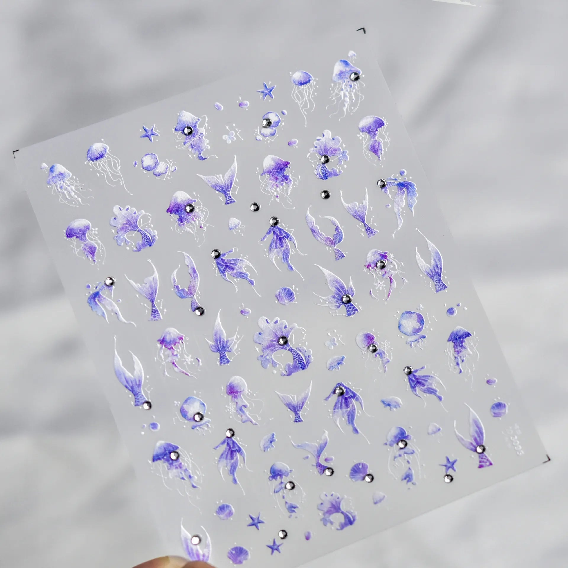 3D Mermaid Tail Nail Stickers – UltraThin Ocean Vives Nail Art Decals 