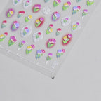 Gradient Tulip Nail Art Stickers Adhesive Embossed Daisy Flower Sticker Decals to3119