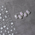 Aurora Shell Light Nail Art Stickers Sea Life Adhesive Embossed Starfish Sticker Decals to3178