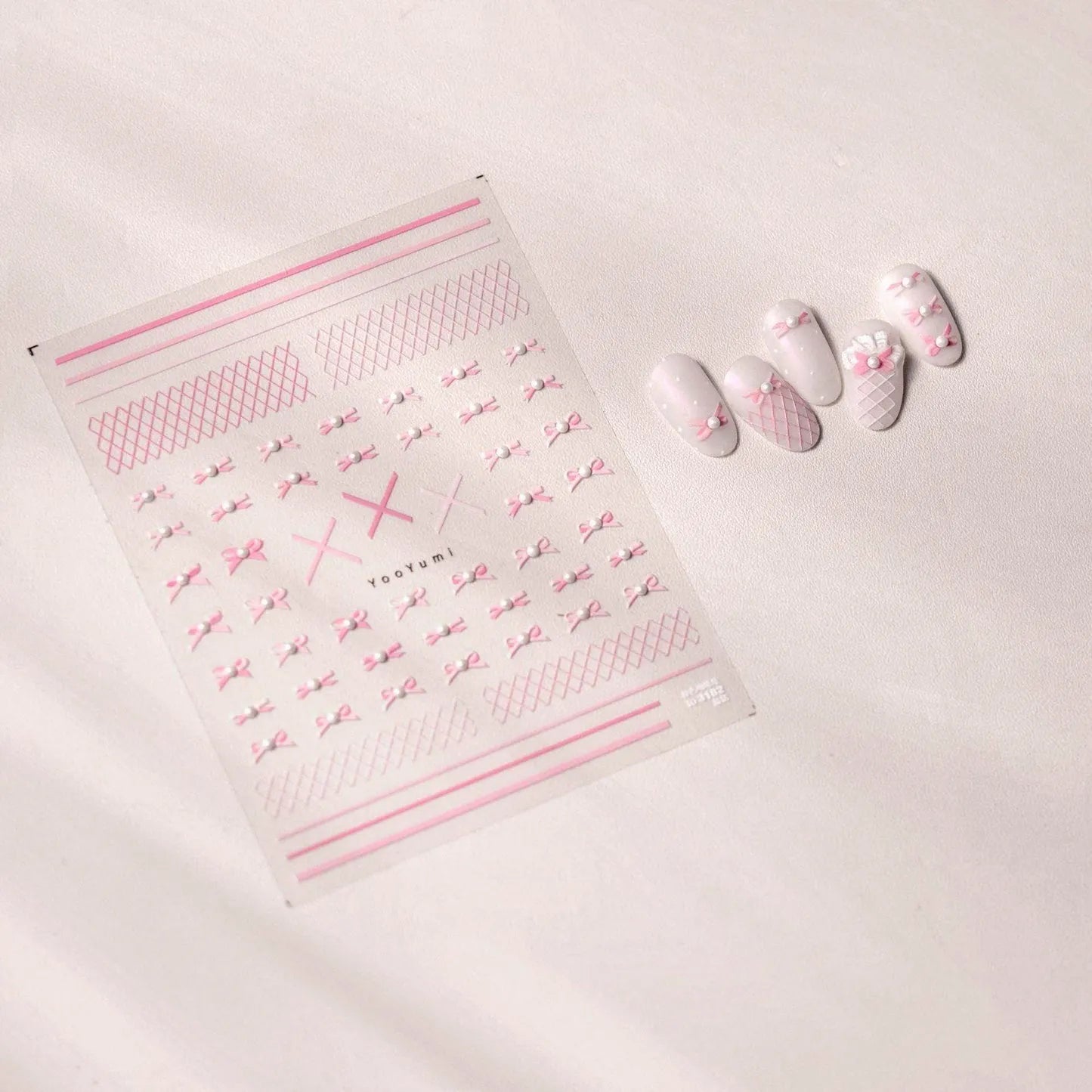 Bow Lace Peals Nail Art Stickers Colorful Bows Tie Adhesive Embossed Sticker Decals to3182