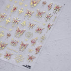 Aurora Butterfly Nail Art Stickers Adhesive Embossed Butterfly Lace Sticker Decals to3291