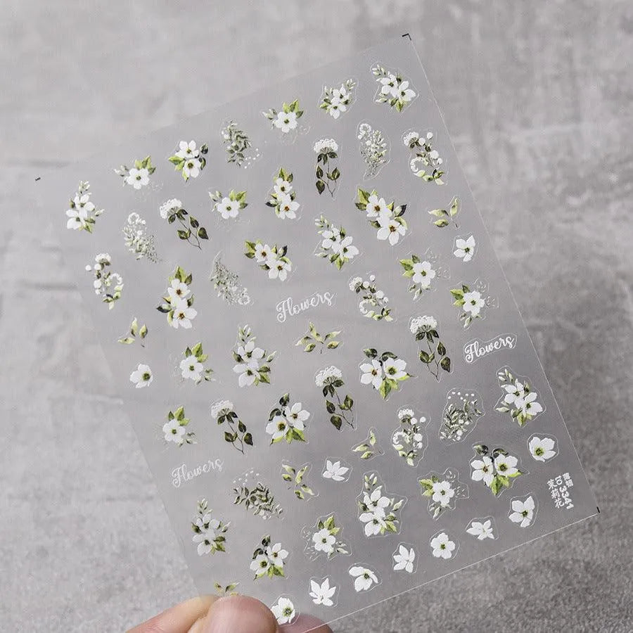 Peony Nail Art Stickers Adhesive Embossed Blooming Flower Sticker Decals to3341