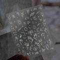 Moon Star Nail Art Stickers Adhesive Embossed Butterfly Wings Sticker Decals to3342