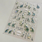 Aurora Shell Nail Art Stickers Peacock Adhesive Sticker Decals to3407