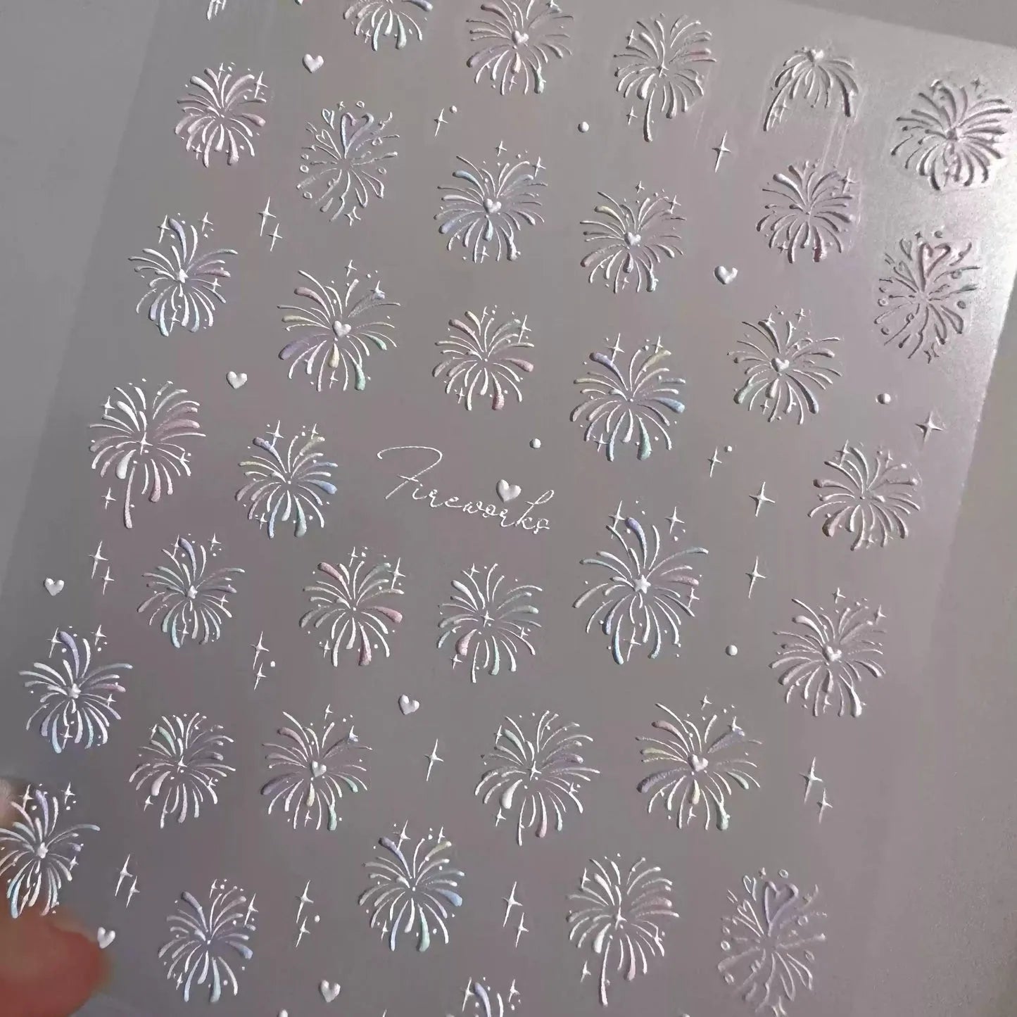 Firework Nail Art Stickers Adhesive Happy New Year Fireworks Embossed Sticker Decals to3462 embossed
