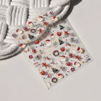 Gingerbread Nail Art Stickers Adhesive Embossed Christmas Snowman Sticker Decals to3557