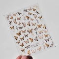 Yellow Butterfly Nail Art Stickers Adhesive Embossed Butterfly Wings Sticker Decals to3575