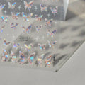 Aurora Shell Light Butterfly Nail Art Stickers 5D Embossed Pink Wings Sticker Decals Accessories to3638 shell light