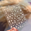 Blue Snowflake Nail Art Stickers Adhesive Embossed Winter Snow Sticker Decals to3734