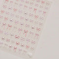 Pink Bow Nail Art Stickers Black White Bowknot Adhesive Embossed Sticker Decals to3870