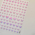 Laser Love Nail Art Stickers Adhesive Embossed Shiny Heart Sticker Decals for Valentine's Day to3889_Laser_Pink