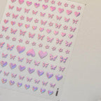 Laser Love Nail Art Stickers Adhesive Embossed Shiny Heart Sticker Decals for Valentine's Day to3889_Laser_Pink