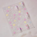 Valentines Love Heart Nail Art Stickers Flowers Adhesive Embossed Sticker Decals to3921