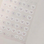 Hollow Heart Nail Art Stickers Adhesive Embossed Love Sticker Decals to3957 Laser Pink