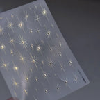 Sparkling Starburst Nail Stickers - Metallic Shimmer Nail Art Decals to4007