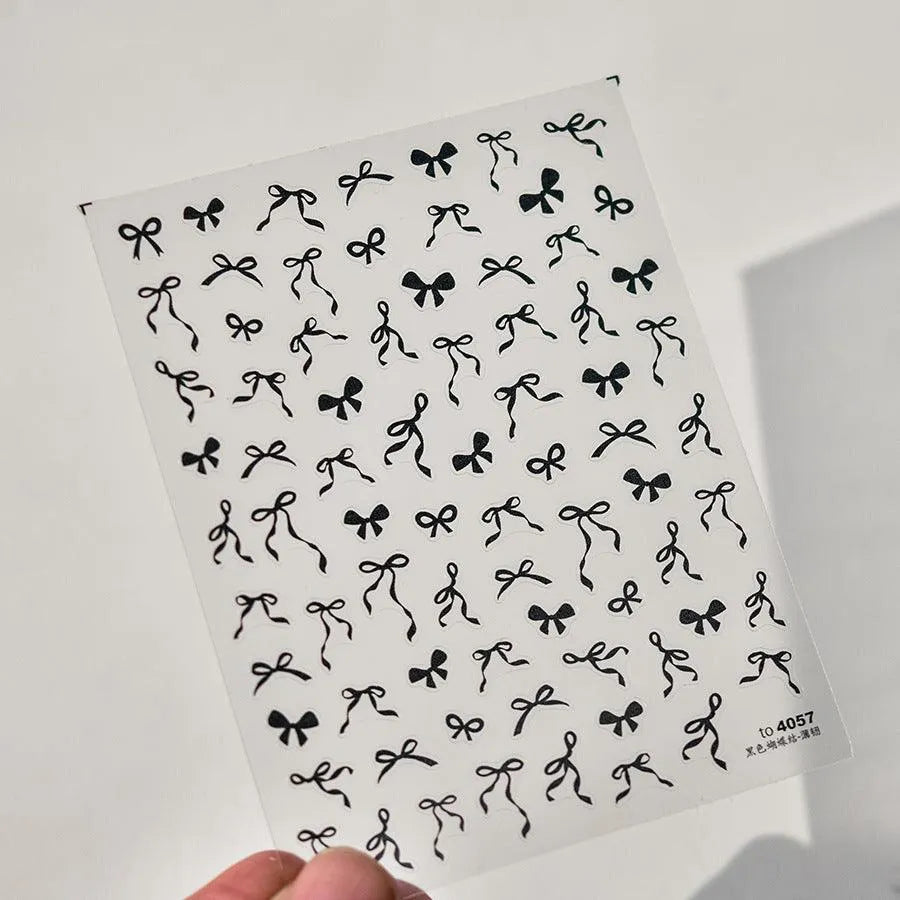 Ribbon Bows Nail Art Stickers Adhesive Embossed Sticker Decals to4057 