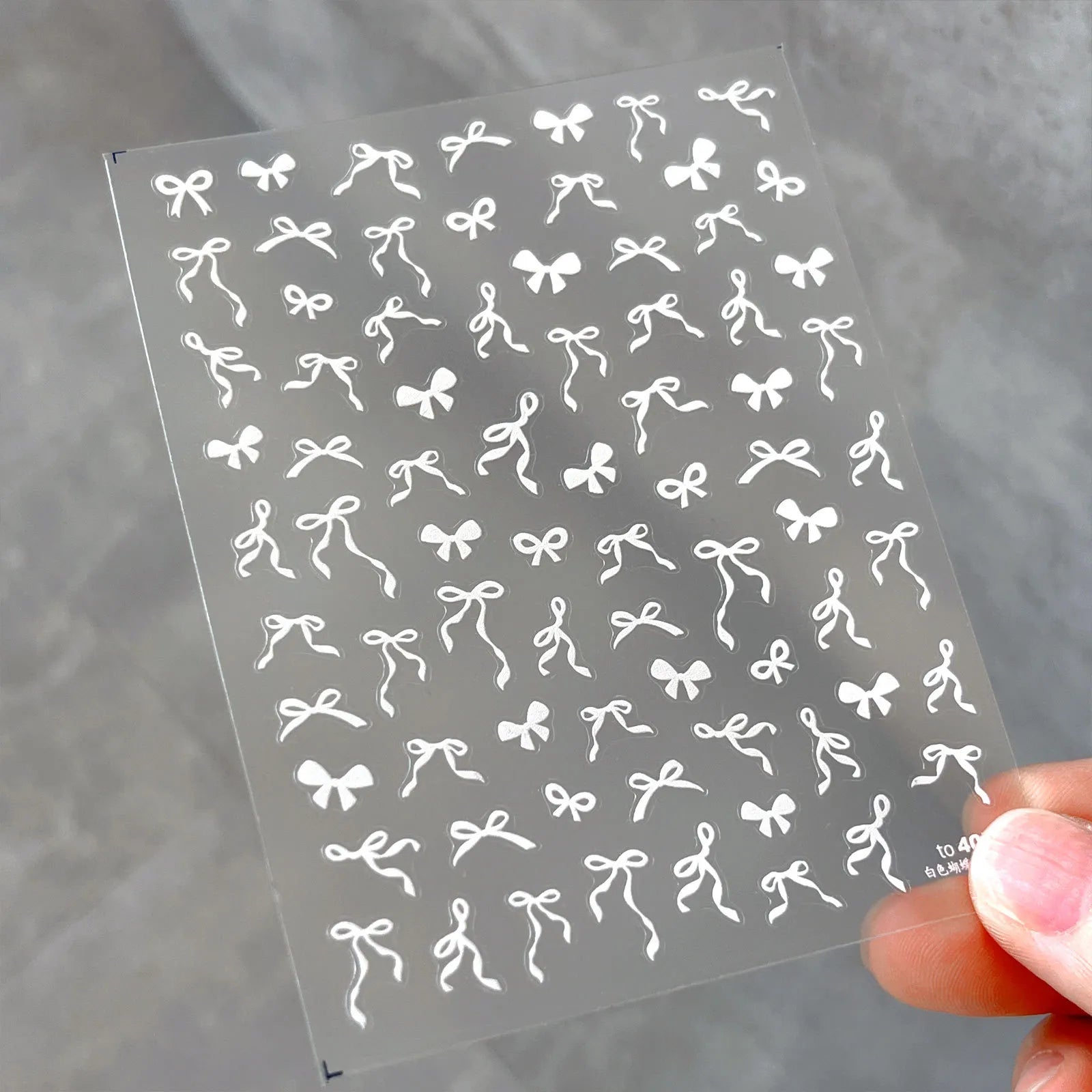 Ribbon Bows Nail Art Stickers Adhesive Embossed Sticker Decals to4058