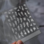 Flower Lace Nail Art Stickers White Bridal Lace Adhesive Embossed Sticker Decals to4070