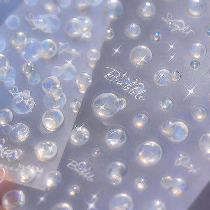 3D Bubble Nail Stickers - Aurora Water Drop Decals