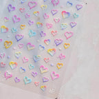 Gradient Love Nail Art Stickers Heart Adhesive Embossed Sticker Decals to4183