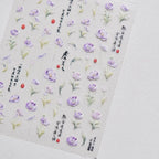 Flower Plum Nail Art Stickers Corn Poppy Adhesive Embossed Sticker Decals to4199