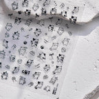 Cute Cat Nail Art Stickers Adhesive Embossed Sticker Decals to4260