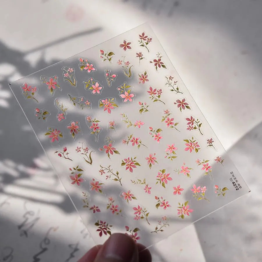 Osmanthus Flower Nail Art Stickers Laurel Flowers Blossoms Adhesive Sticker Decals to4272