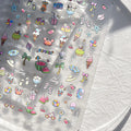 Cute 3D Summer Nail Stickers – Beach Vibes with Ice Cream, Fruits & Vacation Icons