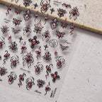 5D Gothic Nail Stickers | 3D Spider, Snake & Cross Decals for Halloween Nail Art 4304