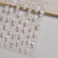 Butterfly Flower Nail Art Stickers Adhesive Embossed Sticker Decals to4363 embossed