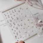 Camellia Flower Nail Art Stickers Adhesive Embossed Sticker Decals to4389 embossed