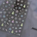 Pastel Snowflake Nail Art Stickers Adhesive Gradient Christmas Tree Sticker Decals to4440