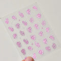 Pink Heart Shape Nail Art Stickers Love Heart Valentines Adhesive Embossed Sticker Decals to4453