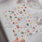 Santa Clause Nail Art Stickers Xmas Tree Embossed Snowman Sticker Decals to4455