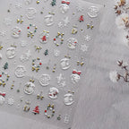 Shiny Crystal Ball Nail Art Stickers Adhesive Embossed Christmas Tree Sticker Decals to4464