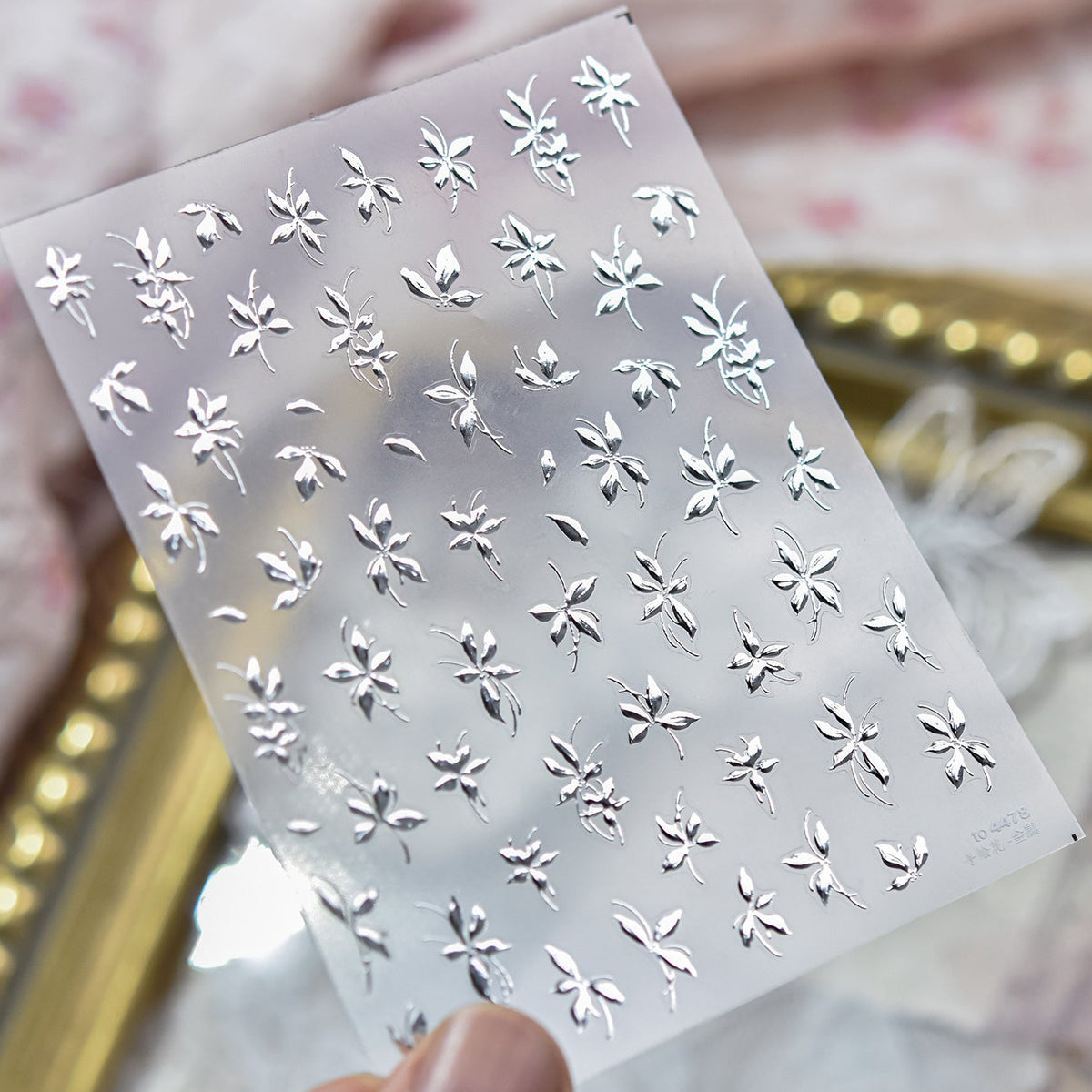 Gold Leaf Nail Art Stickers Metal Effect Decals to4478