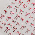 Metal Red Bow Nail Art Stickers Adhesive Embossed Bow-tie Sticker Decals to4501 Red